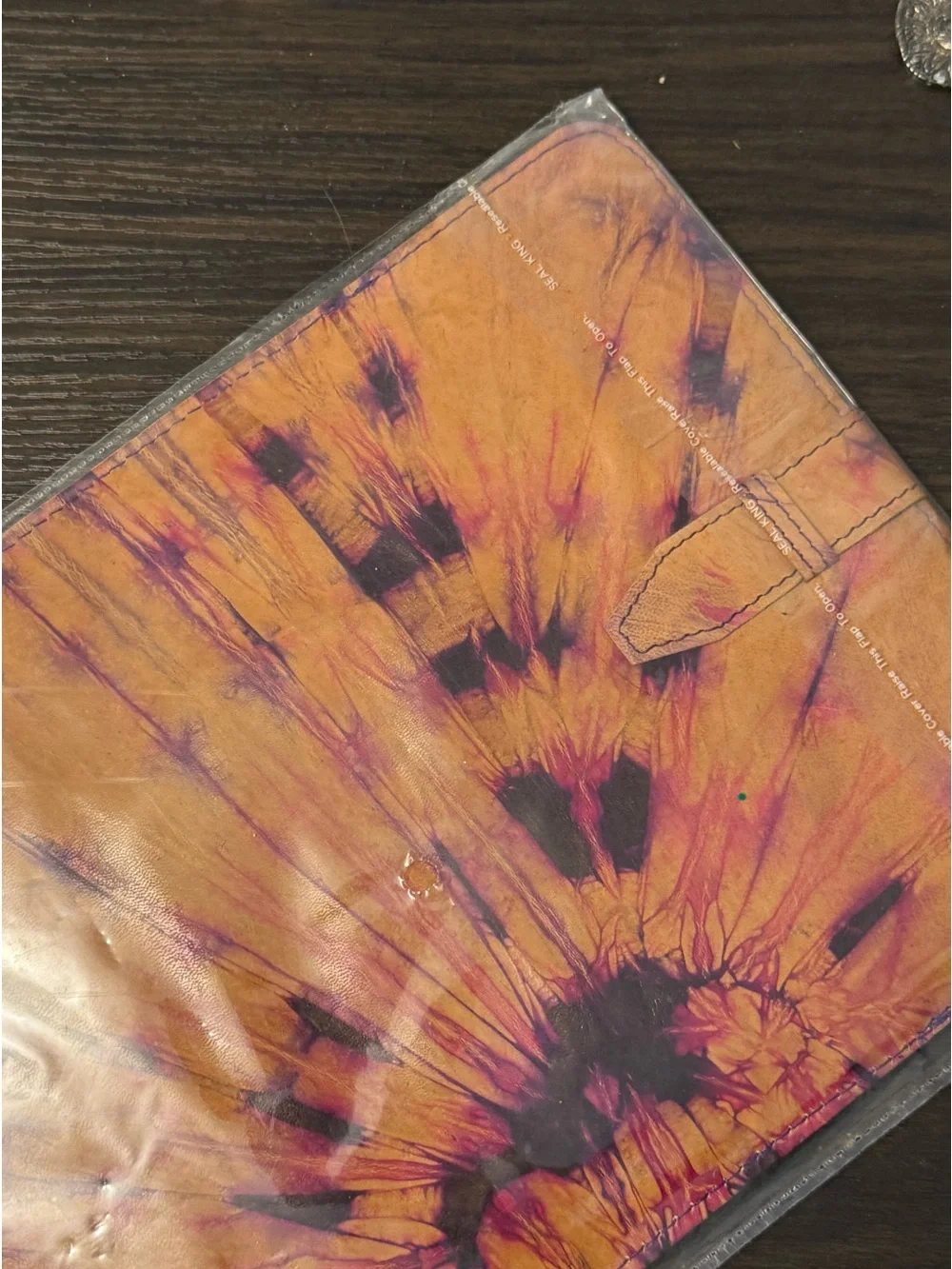 NWT Leather IPad Thin Case Pin & Purple Tye Dye